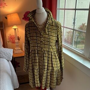 Nine Tork Elegant Long Sleeve Houndstooth Dress
